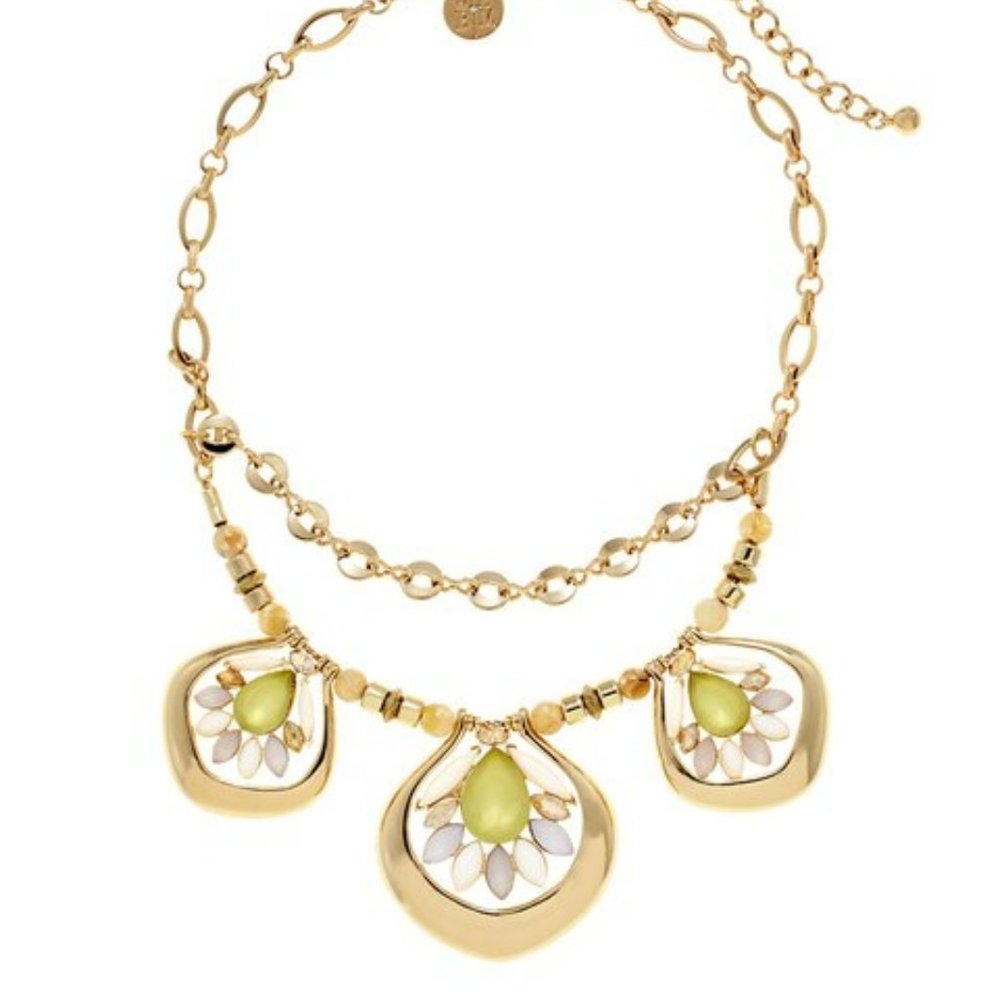 WHBM Bergamot Flower Statement Necklace & Earings